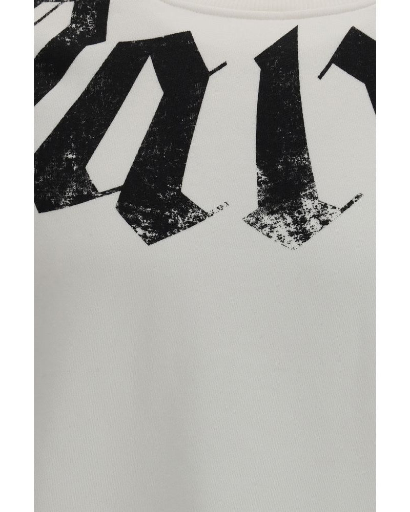 Palm Angels – Big Neck Logo Sweatshirt Off White