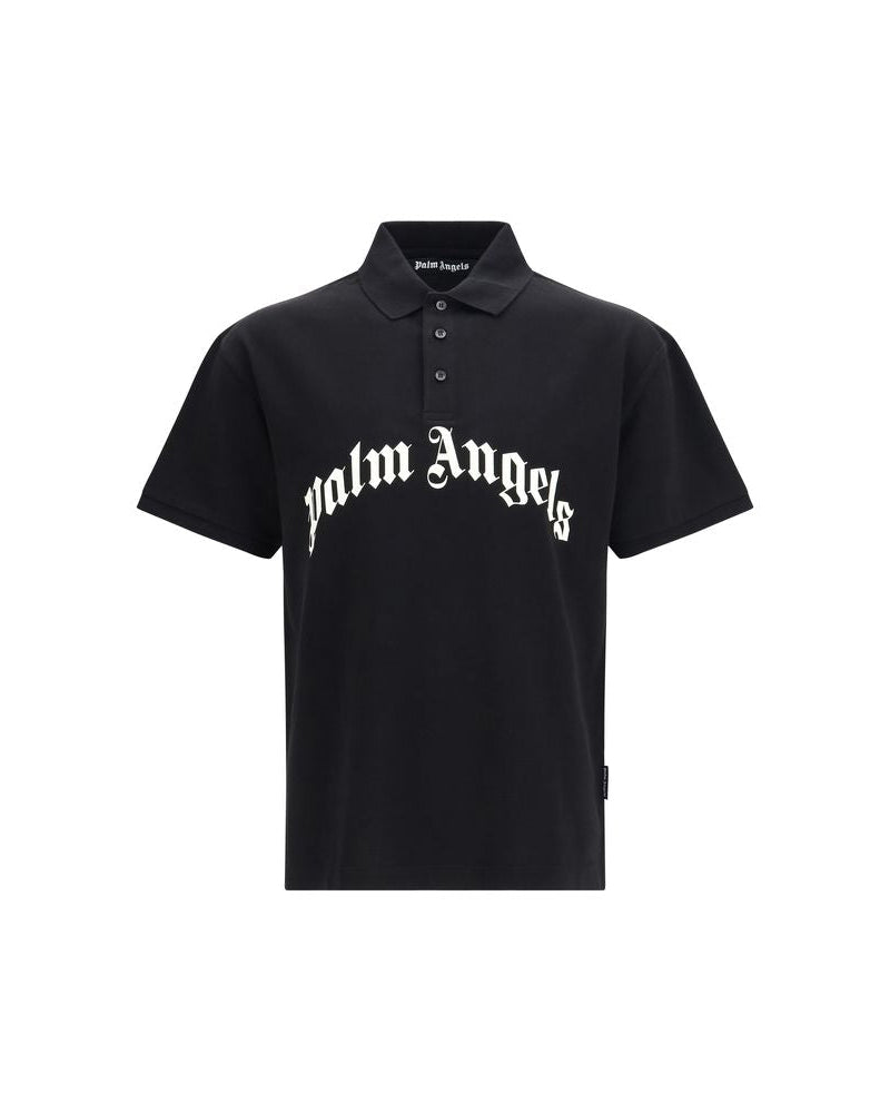 Palm Angels – Curved Logo Polo Black