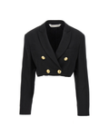 Palm Angels – Double-Breasted Cropped Blazer Black