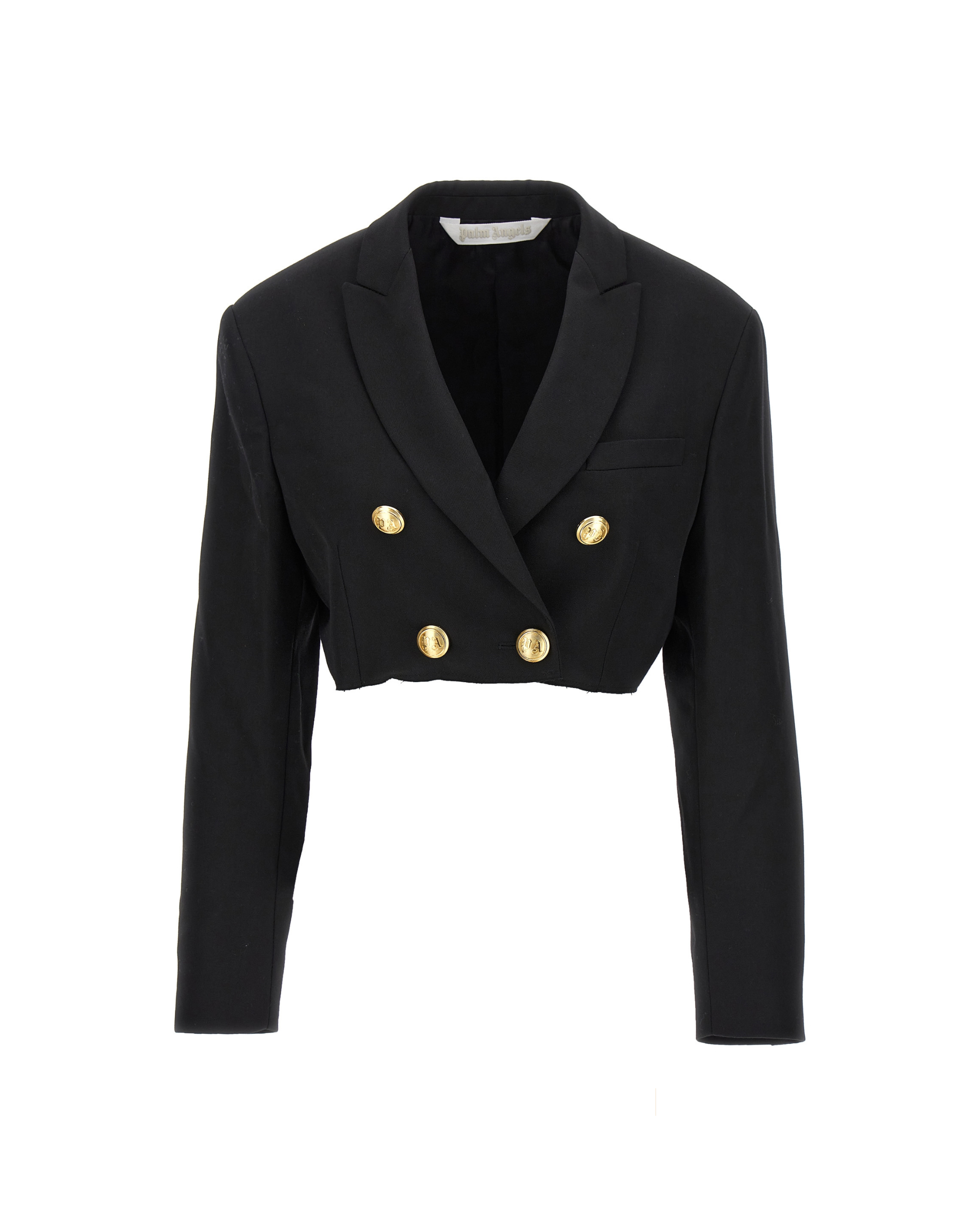 Palm Angels – Double-Breasted Cropped Blazer Black