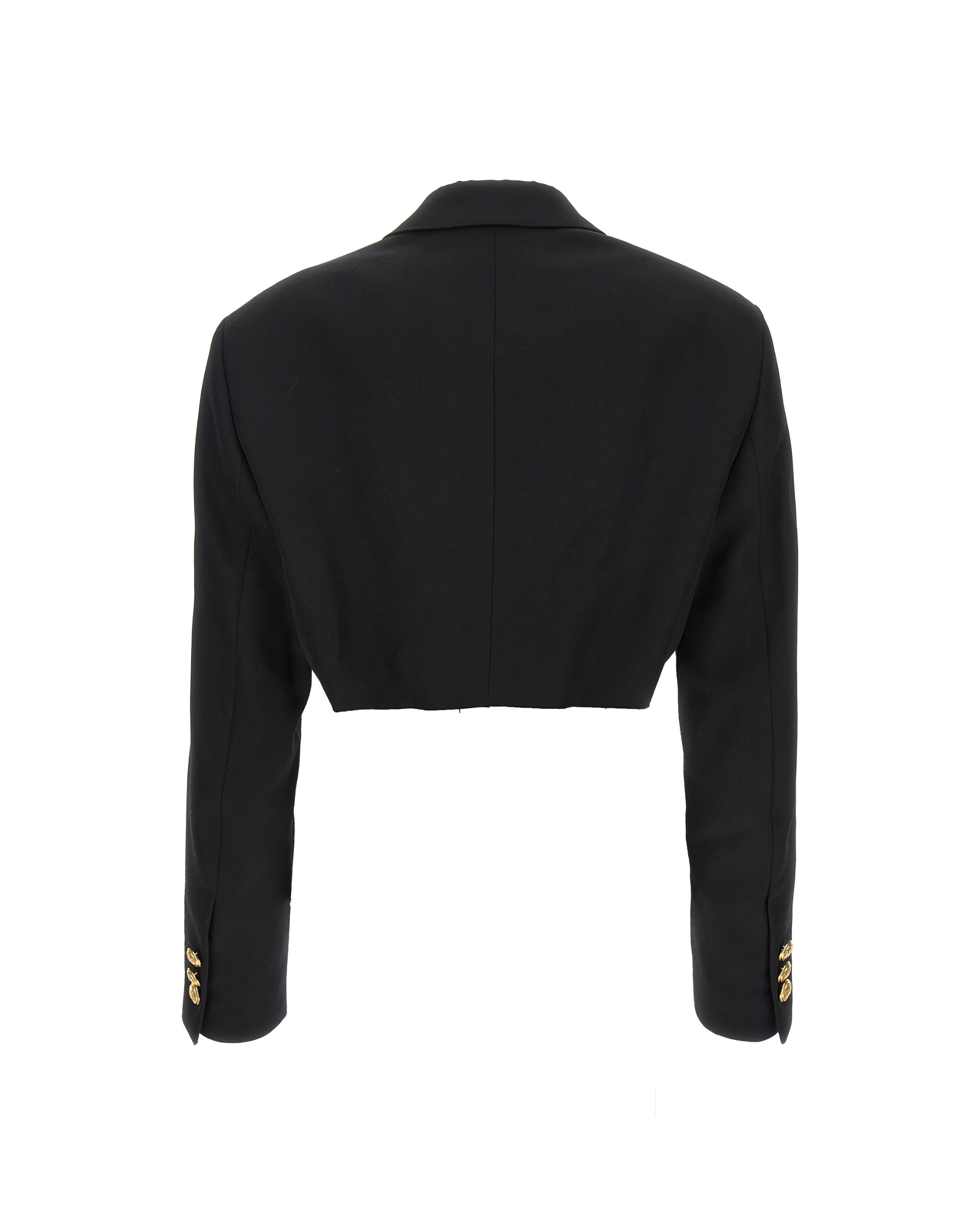 Palm Angels – Double-Breasted Cropped Blazer Black