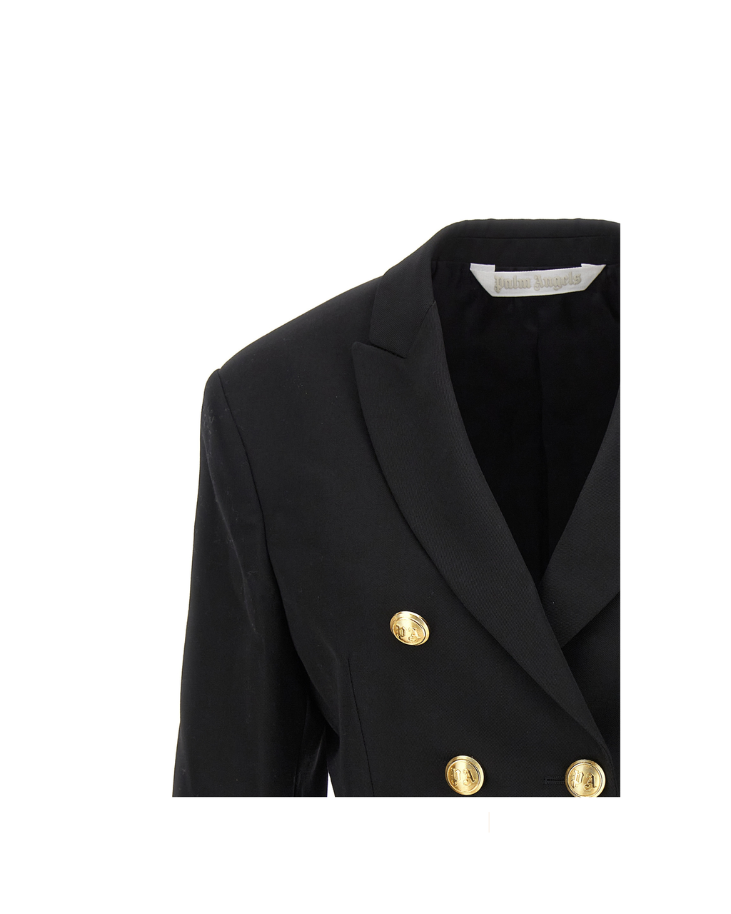 Palm Angels – Double-Breasted Cropped Blazer Black