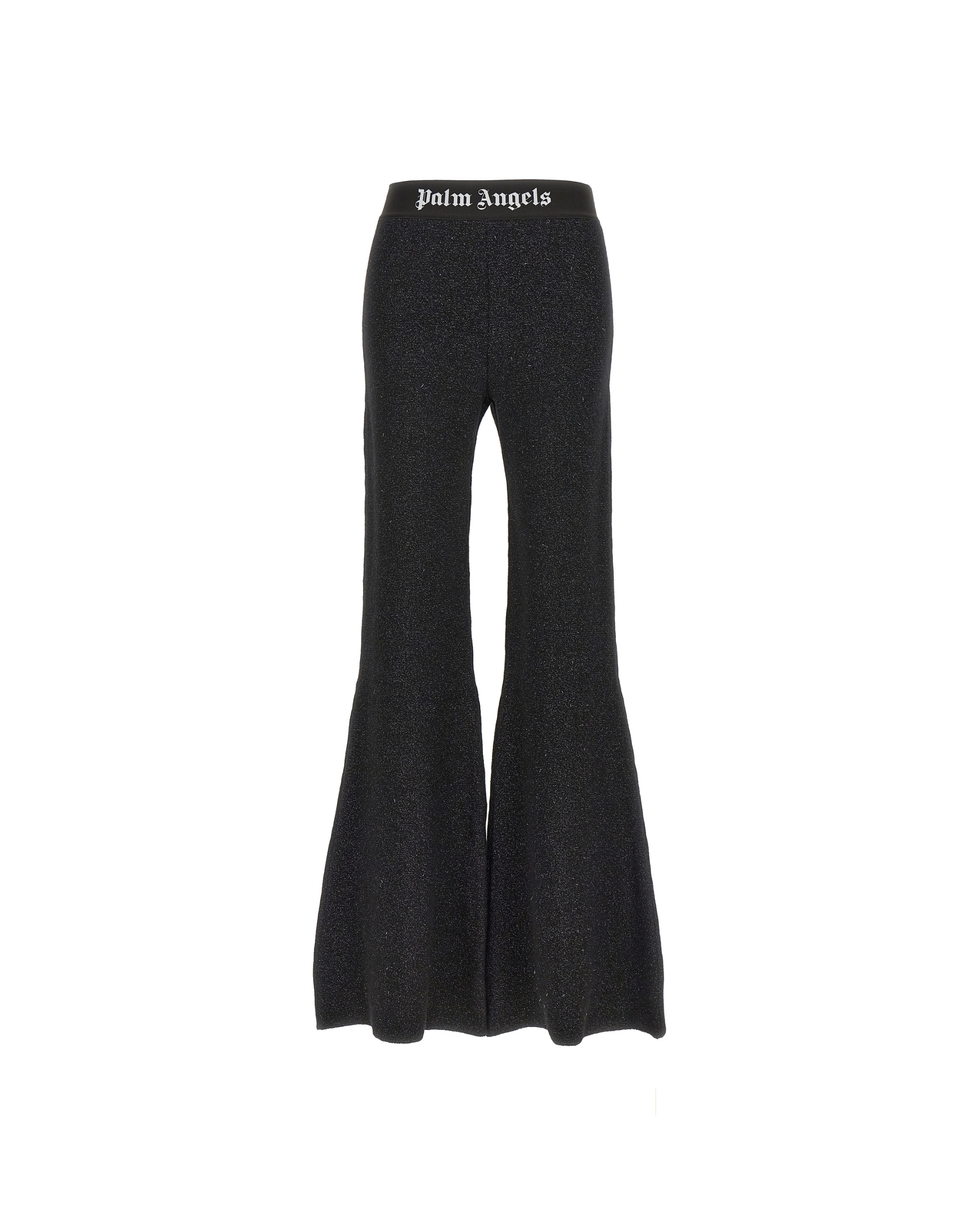 Palm Angels – Logo Tape Lurex Flared Pants Black