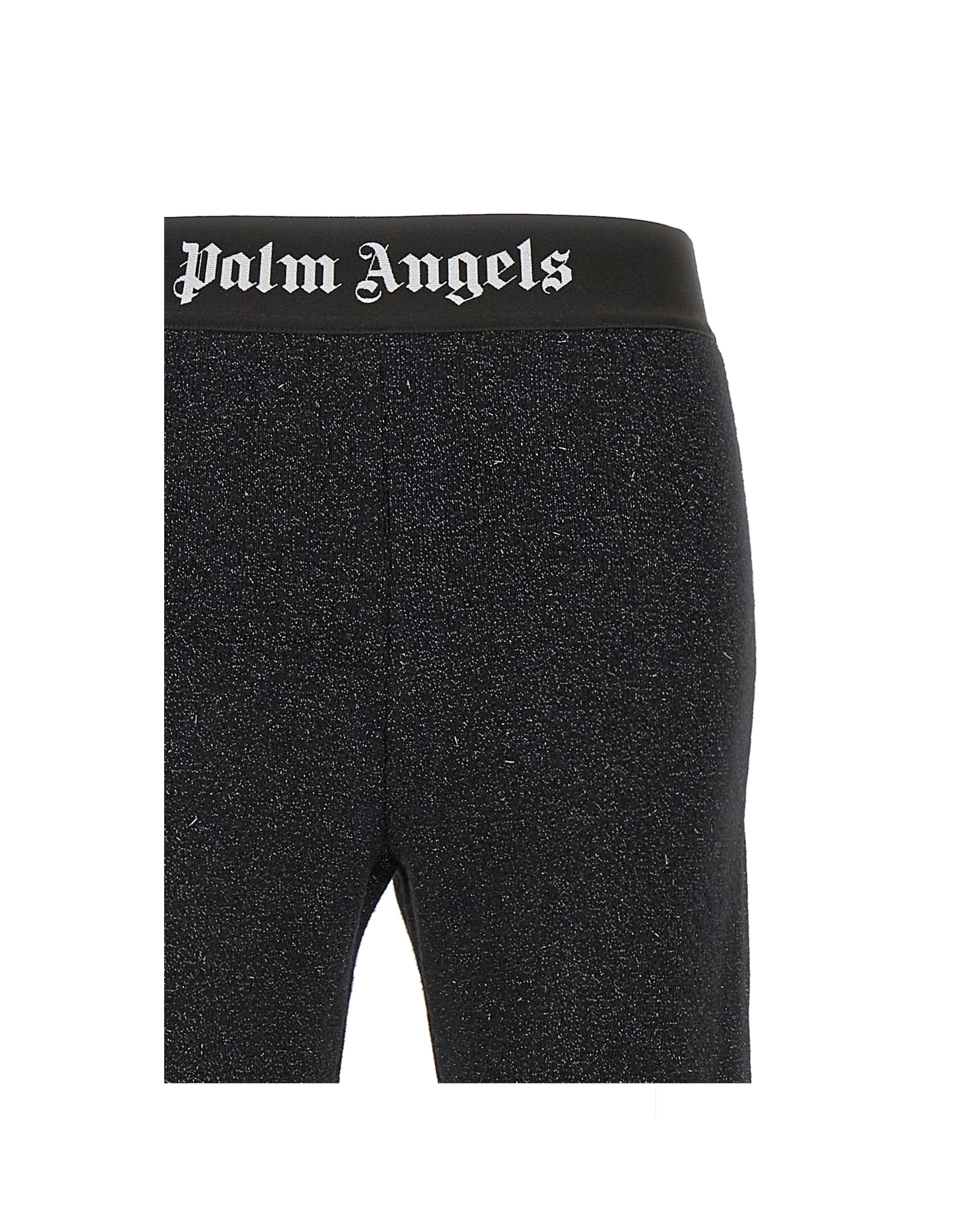 Palm Angels – Logo Tape Lurex Flared Pants Black