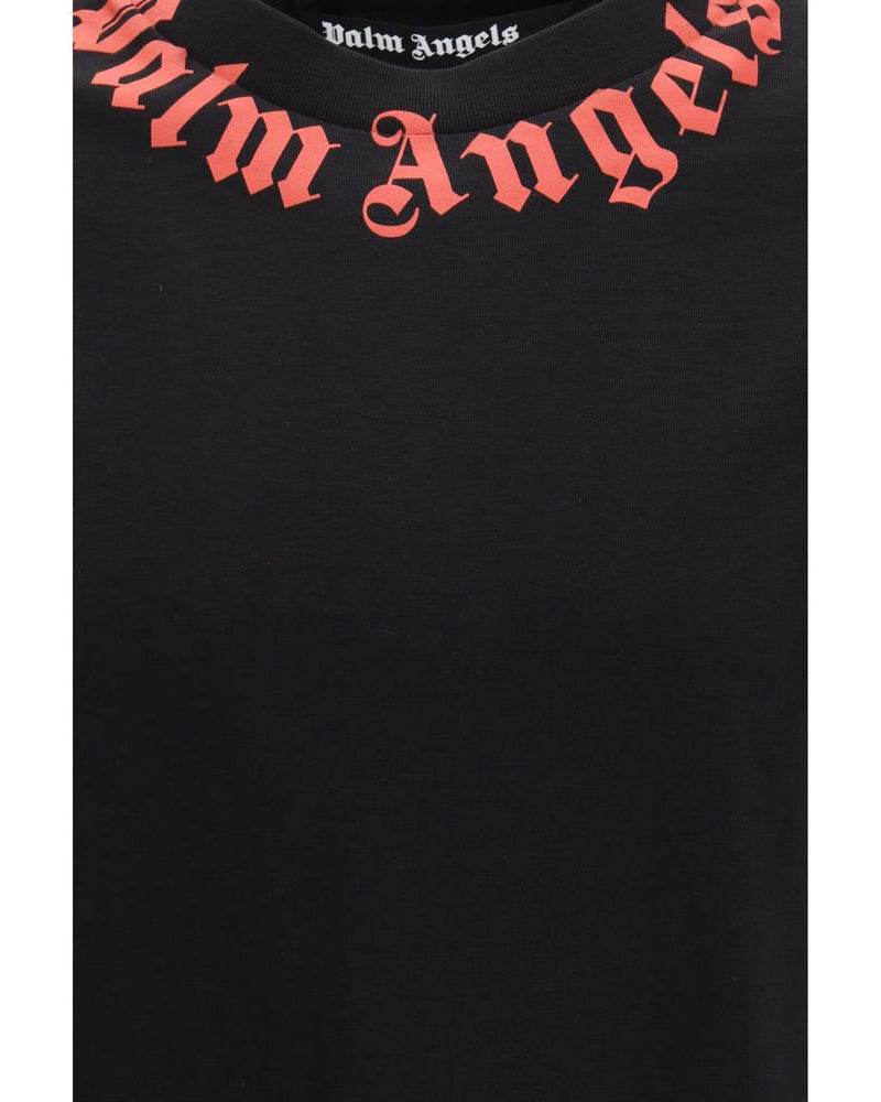 Palm Angels – Neck Logo Cotton T-Shirt Black