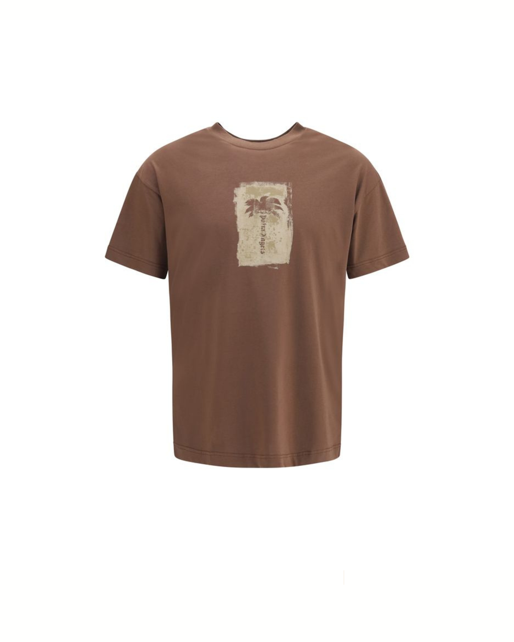 Palm Angels - Palm Tree T-Shirt Marrone in Cotone