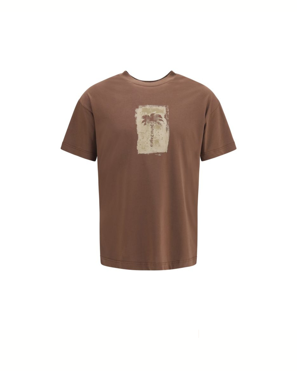 Palm Angels - Palm Tree T-Shirt Marrone in Cotone