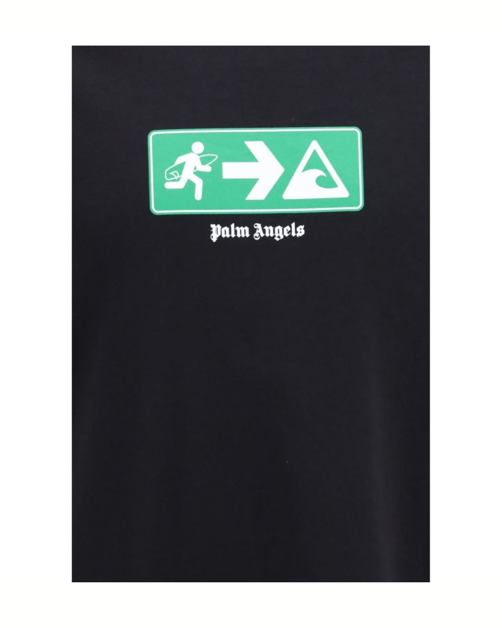 Palm Angels - Street Signals T-Shirt Nera in Cotone