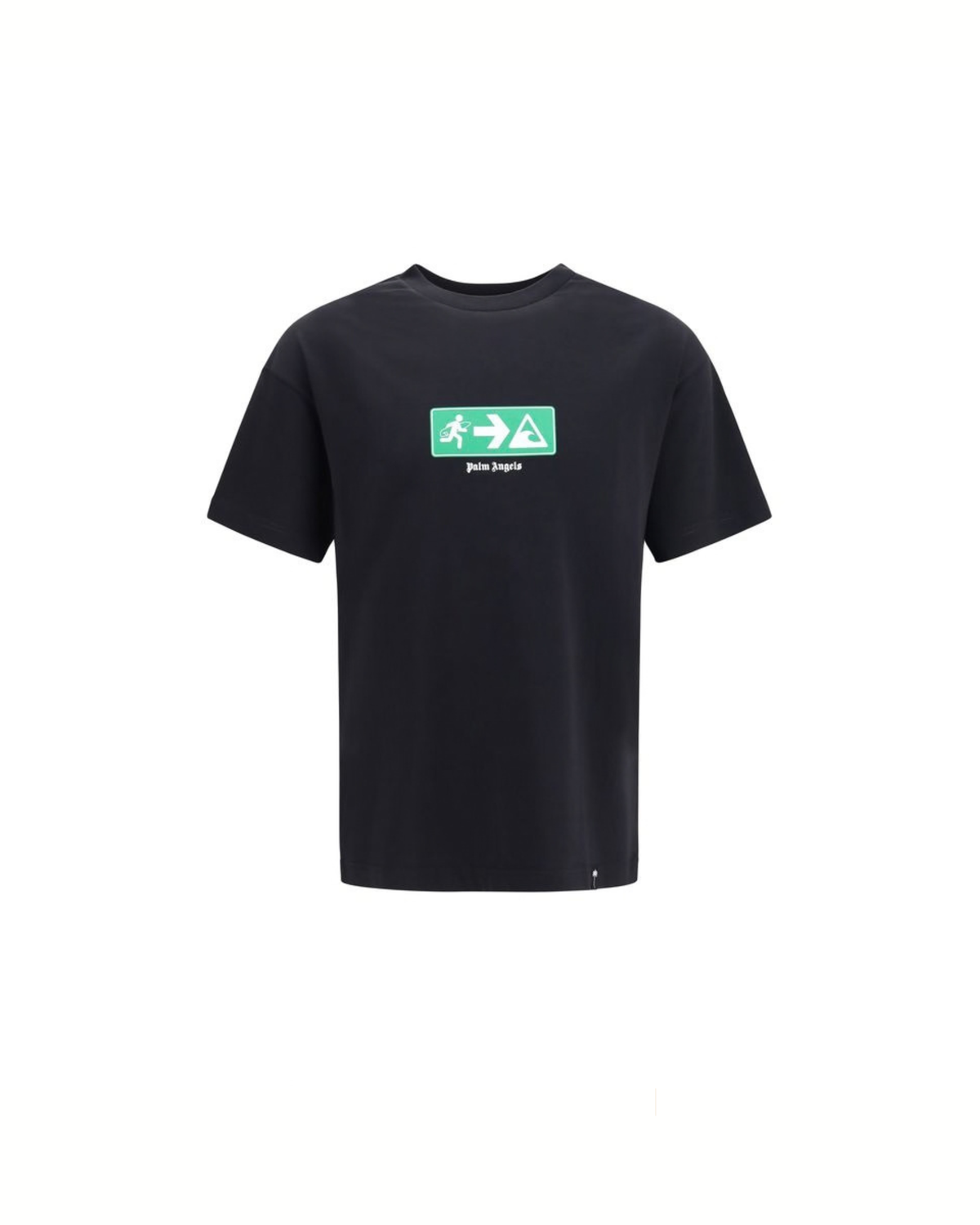 Palm Angels - Street Signals T-Shirt Nera in Cotone
