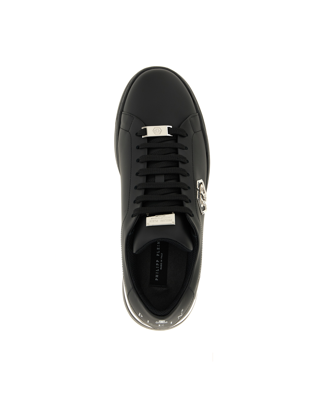 Philipp Plein – Hexagon Leather Sneakers Black