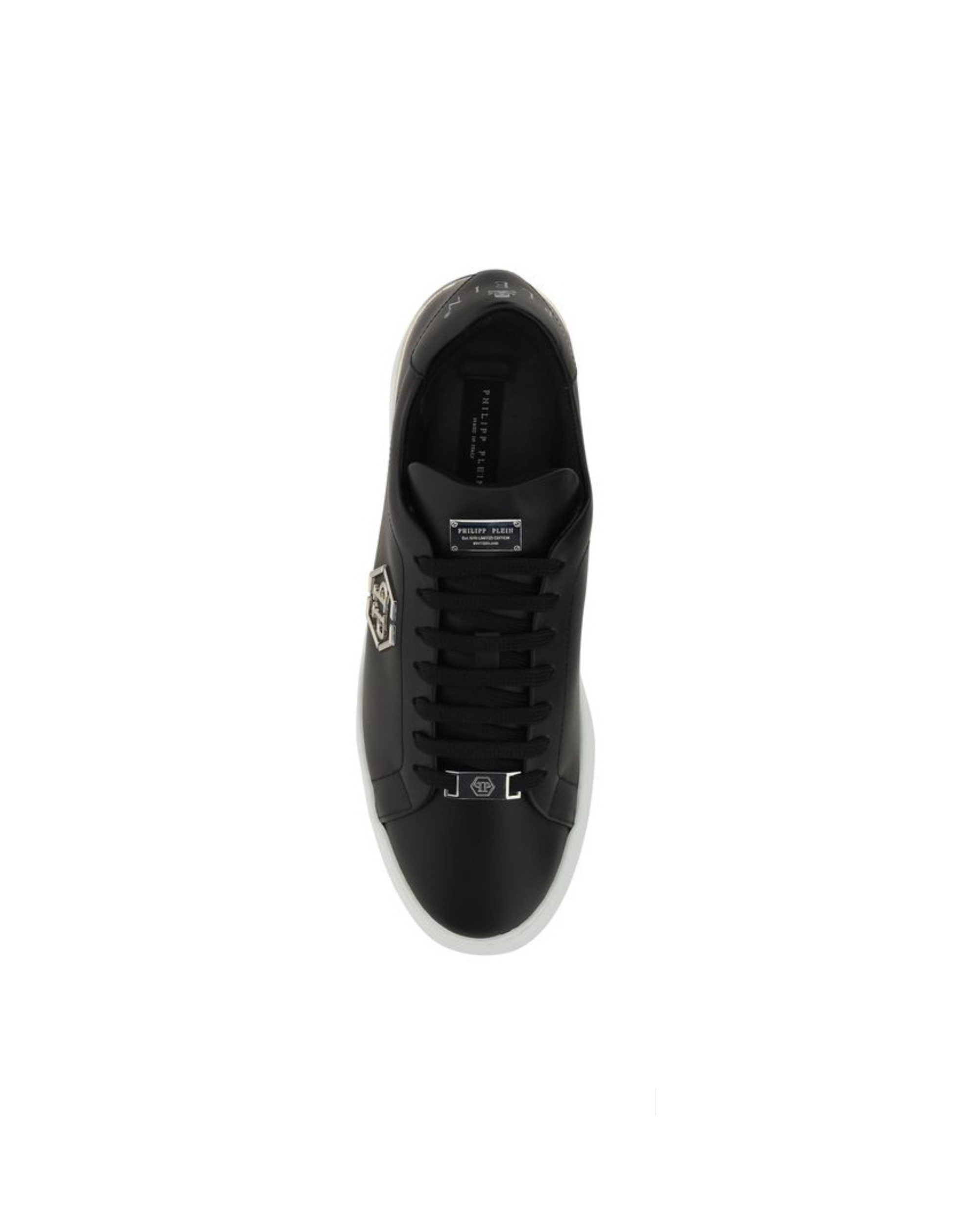 Philipp Plein – Hexagon Low Top Leather Sneakers Black