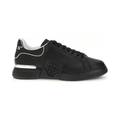 Philipp Plein Men's Black Calf Leather Sneakers - Hexagon Logo Edition
