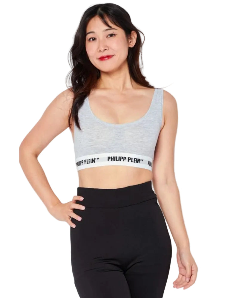Philipp Plein – Logo Band Crop Top Grey (Set 2 Pezzi)