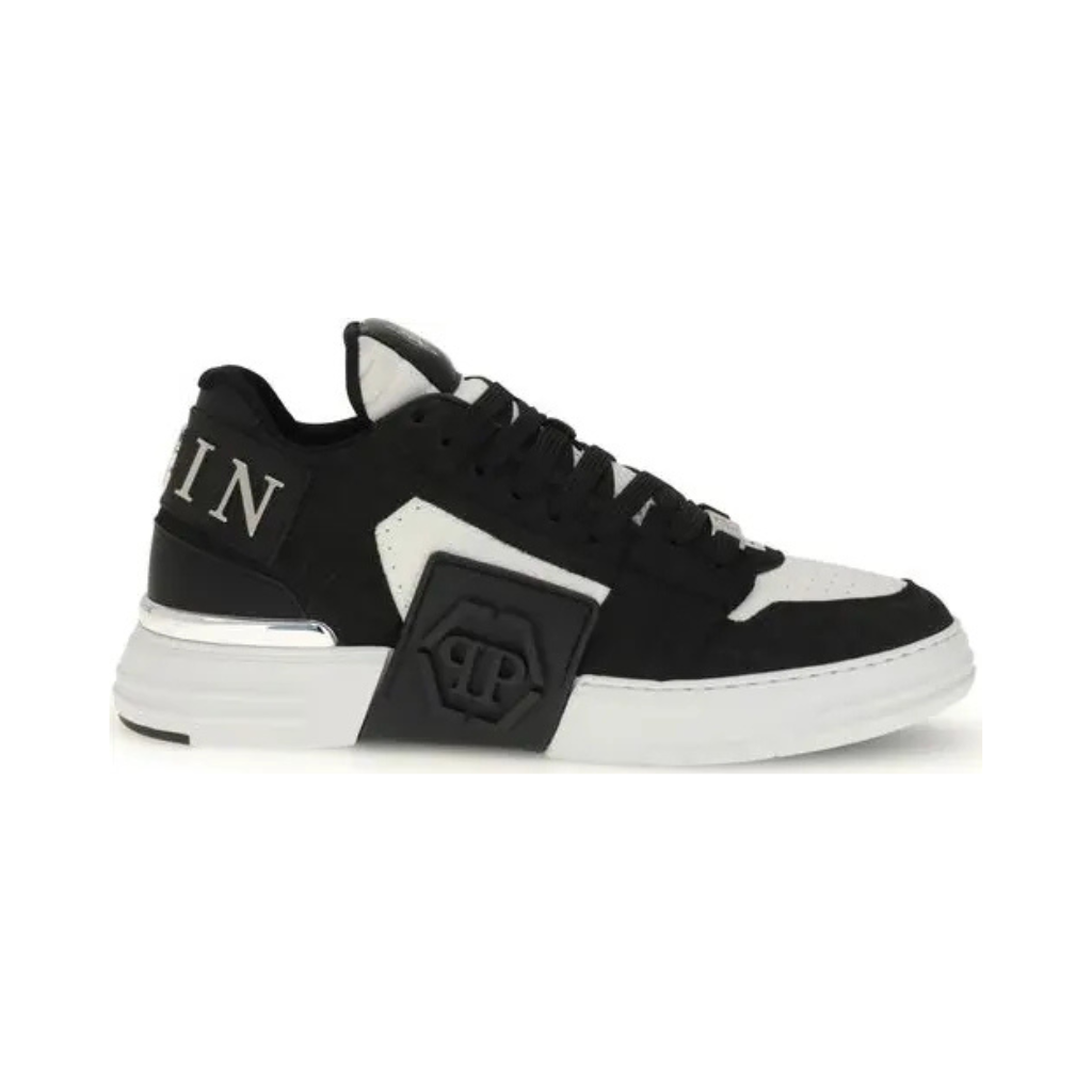 Philipp Plein - Men's "Phantom " Sneakers - Black-White -Effect Leather
