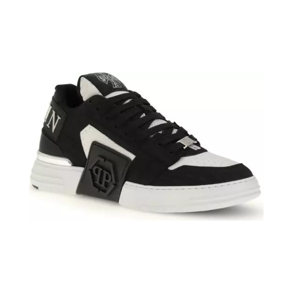 Philipp Plein - Men's "Phantom " Sneakers - Black-White -Effect Leather