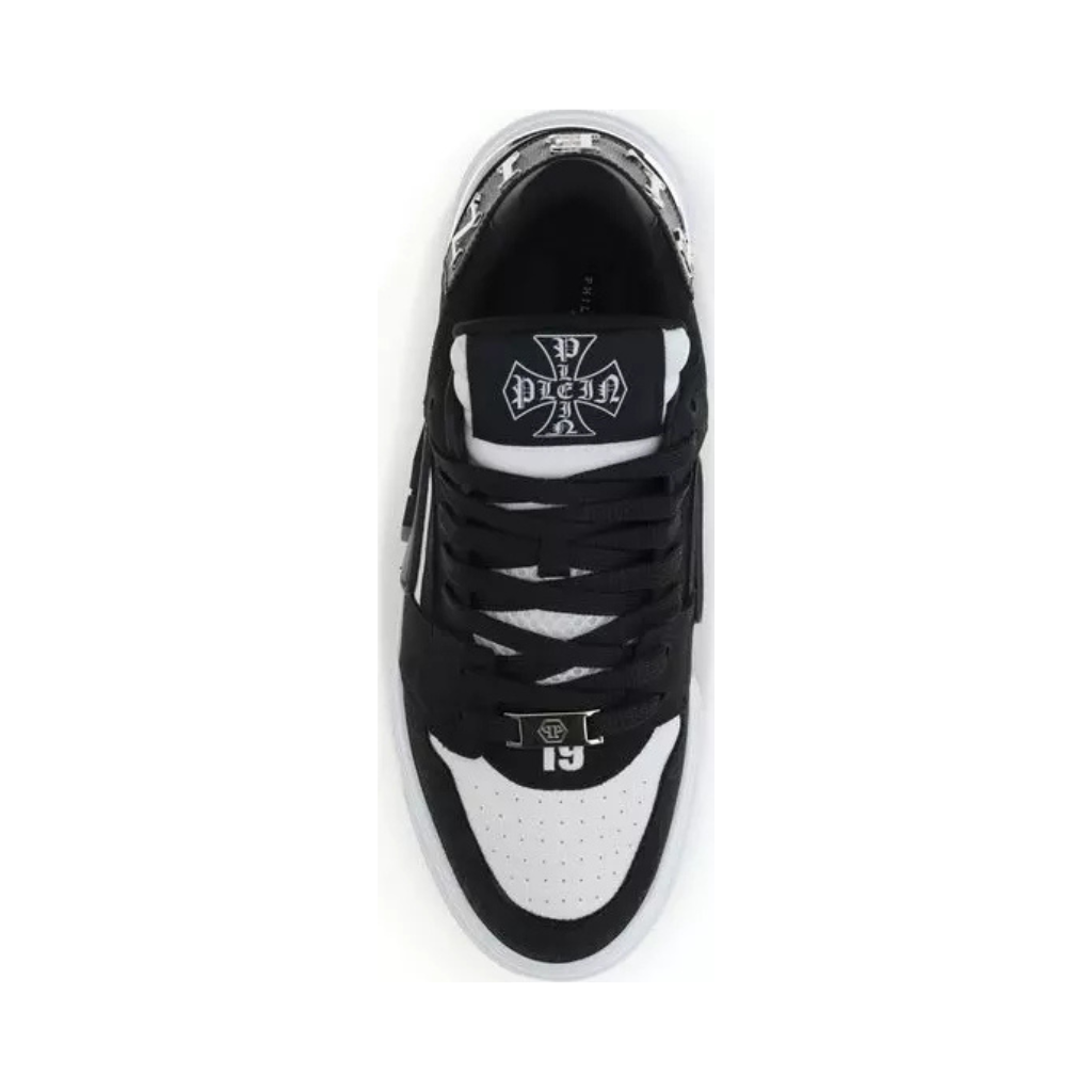Philipp Plein - Men's "Phantom " Sneakers - Black-White -Effect Leather