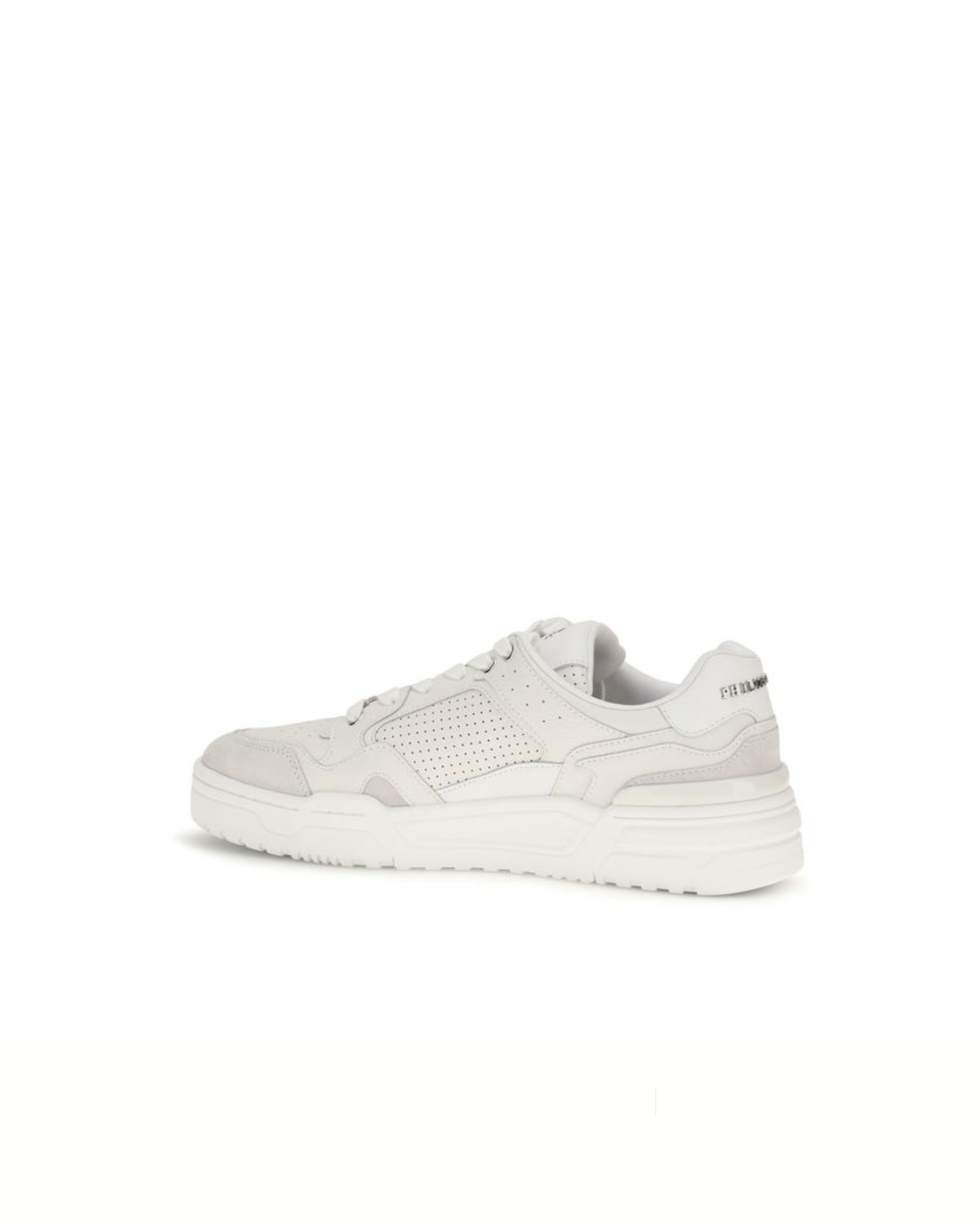 Philipp Plein Predator V2 Low Top Sneakers Bianche con Logo Hexagon PP
