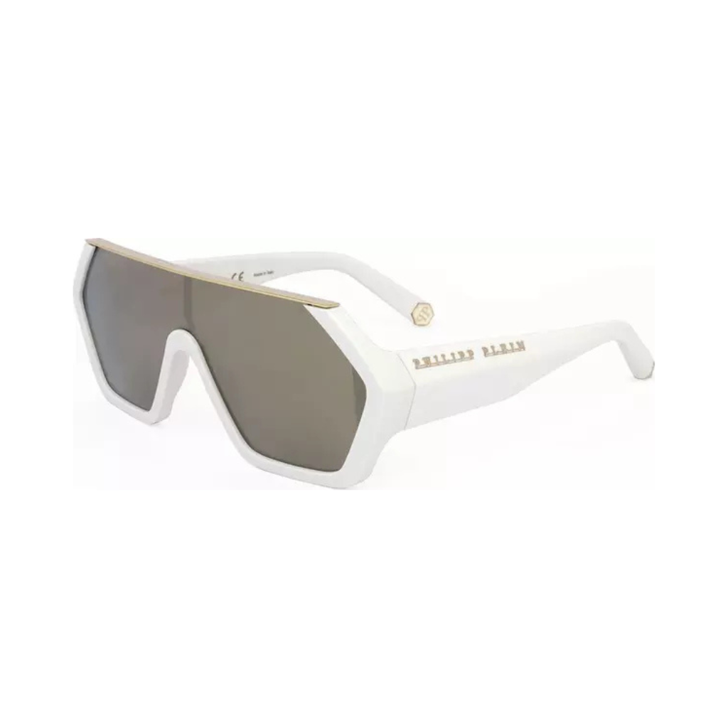 Philipp Plein SPP047-3GFG Women's Sunglasses - Matte Cream & Gold Shield