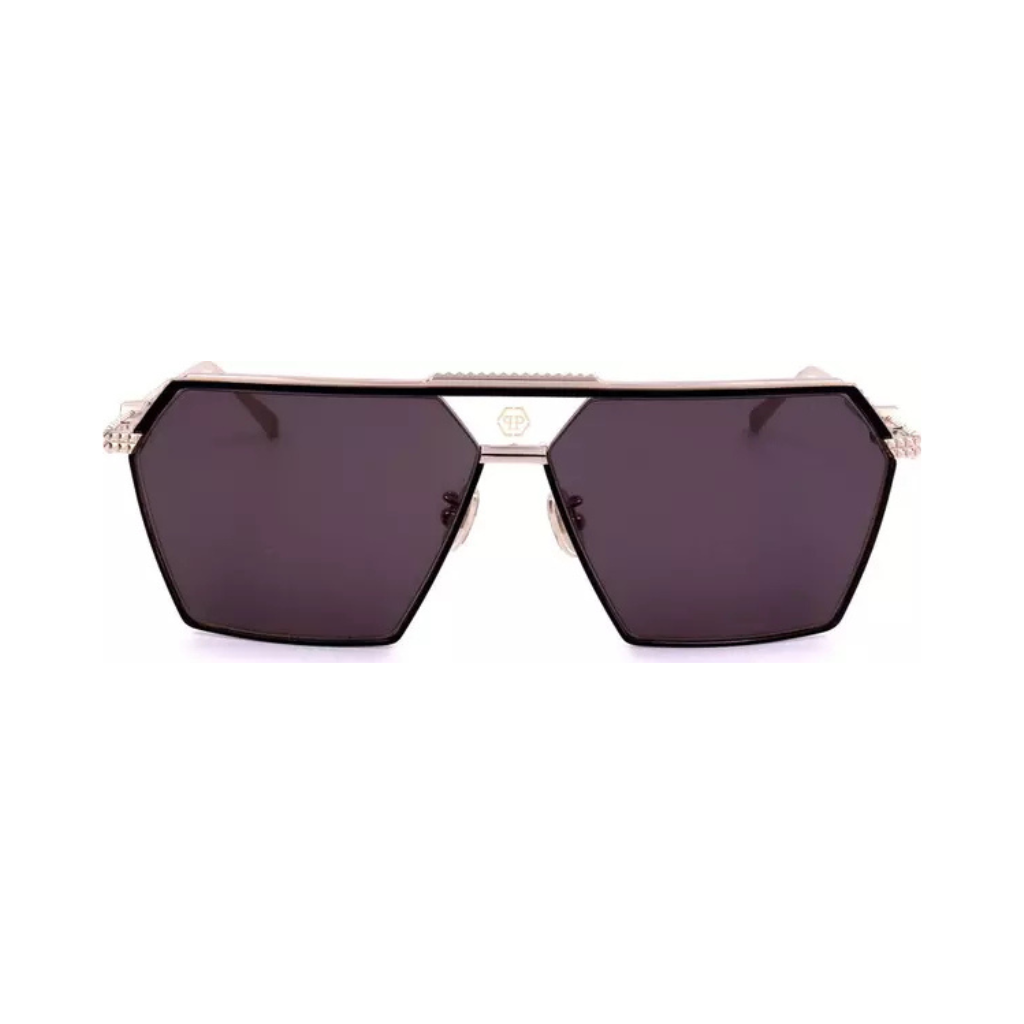 Philipp Plein - SPP076M Titanium Gothic Shield Sunglasses - Shiny Gold & Black