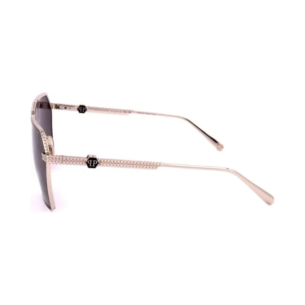 Philipp Plein - SPP076M Titanium Gothic Shield Sunglasses - Shiny Gold & Black