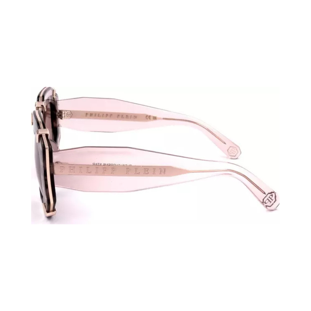 Philipp Plein SPP098V Crystal Pink & Marble Sunglasses - Women's Geometric