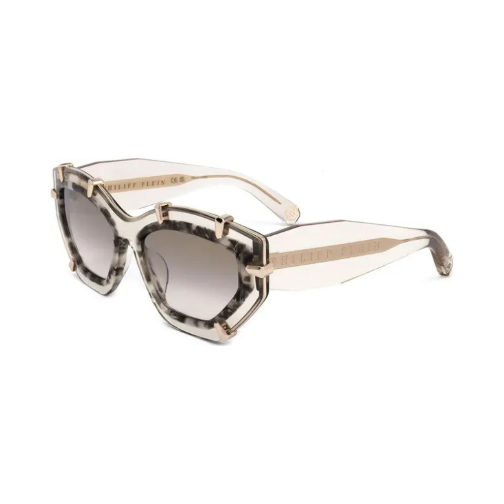 Philipp Plein - SPP099V Crystal & Marble Sunglasses - Transparent Grey