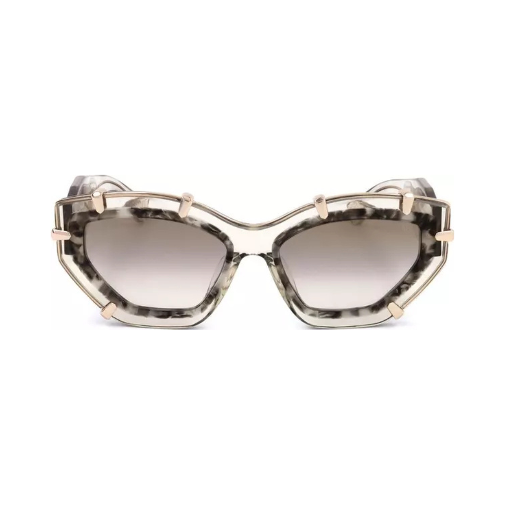 Philipp Plein - SPP099V Crystal & Marble Sunglasses - Transparent Grey
