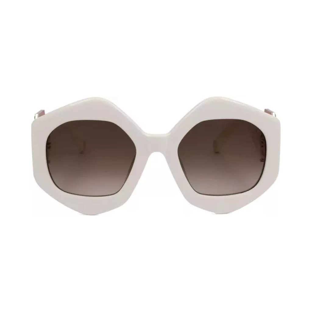 Philipp Plein - SPP102S Crystal Hexagon Sunglasses - Shiny White & Rose Gold