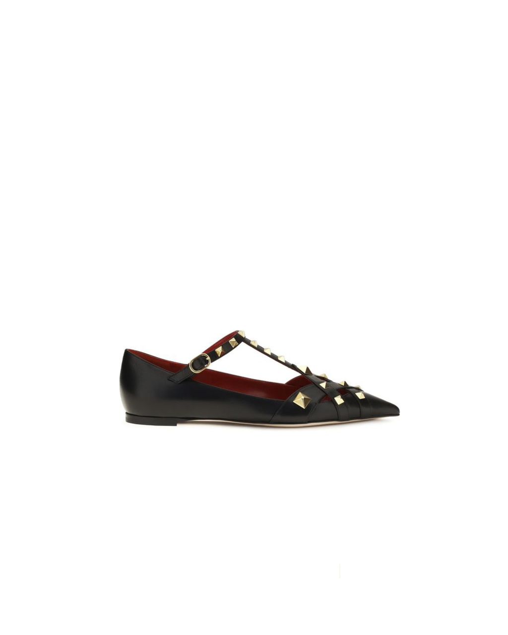 Valentino Garavani – Ballerine Studdy in Pelle di Capra Nera con Borchie
