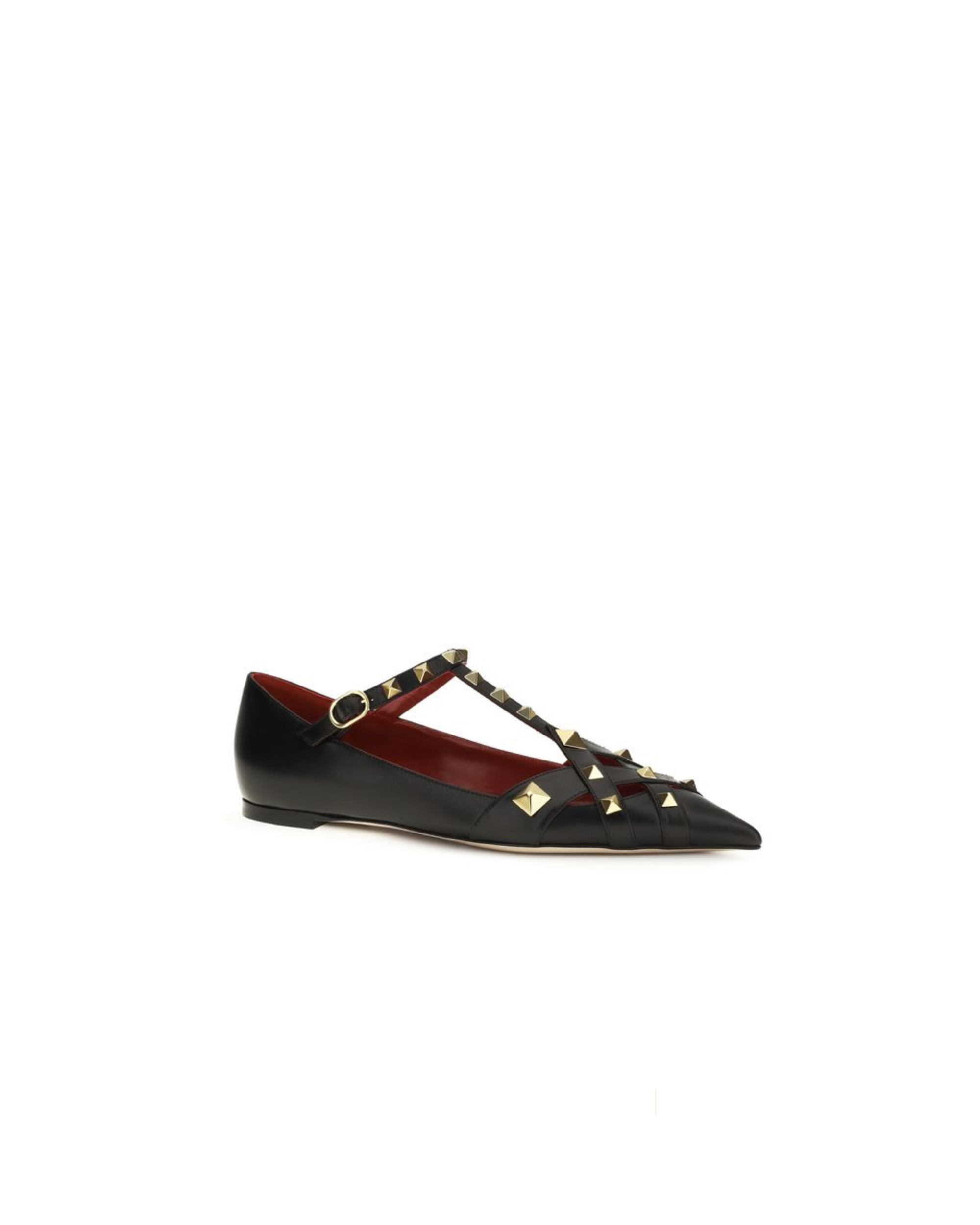 Valentino Garavani – Ballerine Studdy in Pelle di Capra Nera con Borchie
