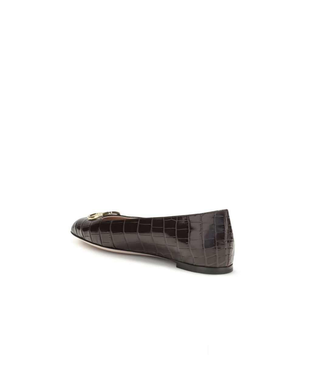 Valentino Garavani – Ballerine VLogo Signature Effetto Coccodrillo Marrone