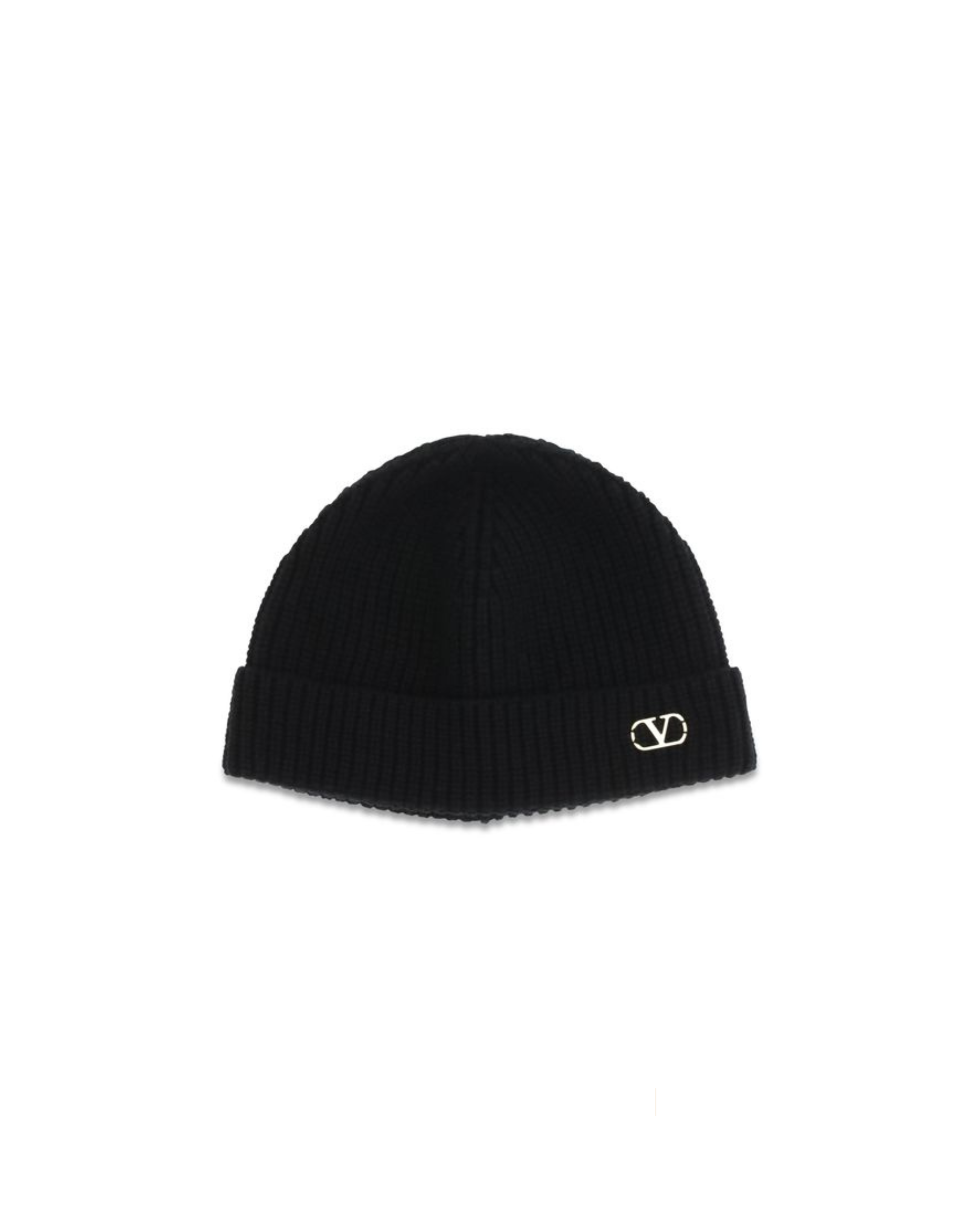 Valentino Garavani – Berretto VLogo in Cashmere Nero