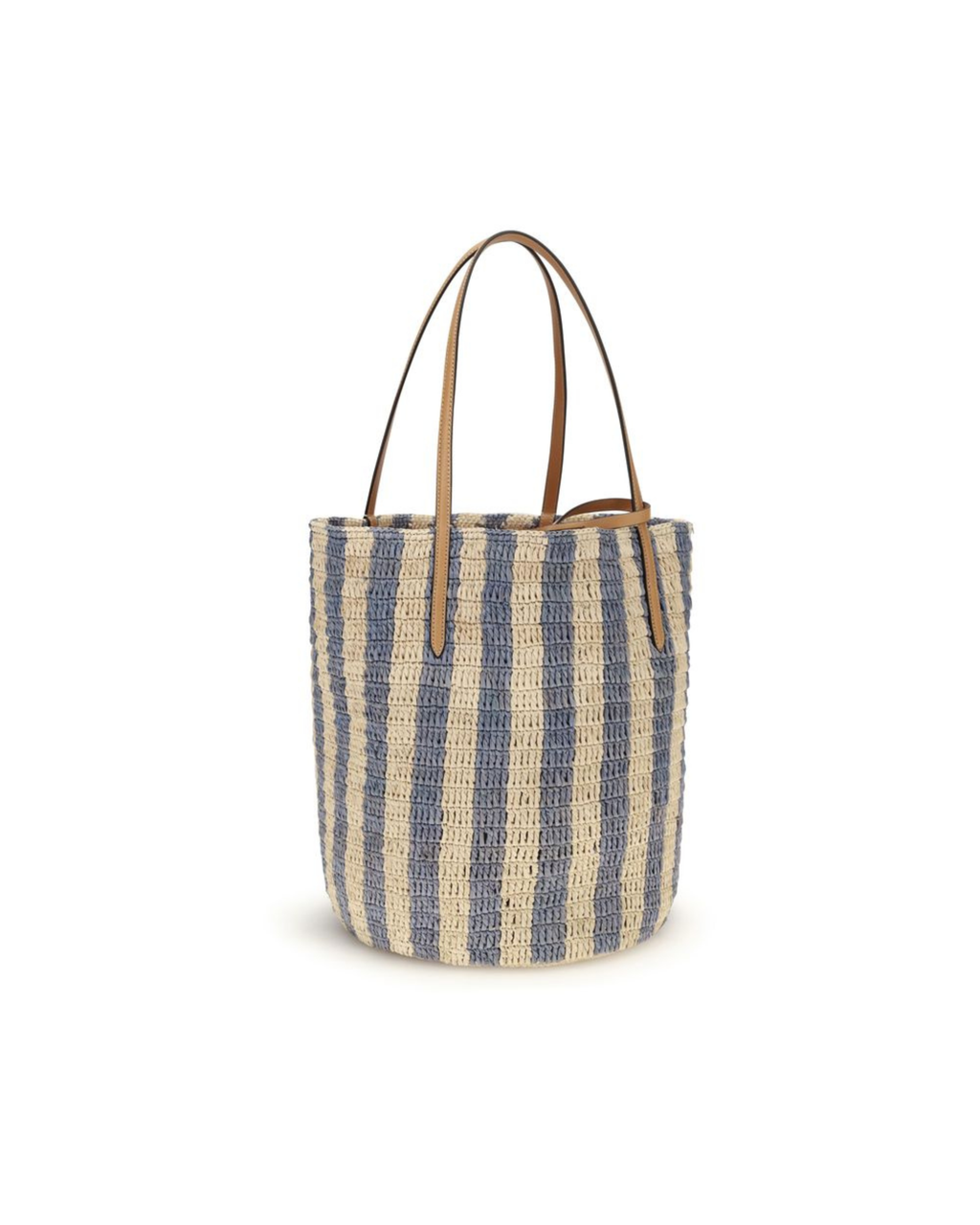 Valentino Garavani – Bucket Bag in Raffia a Righe con VLogo Signature