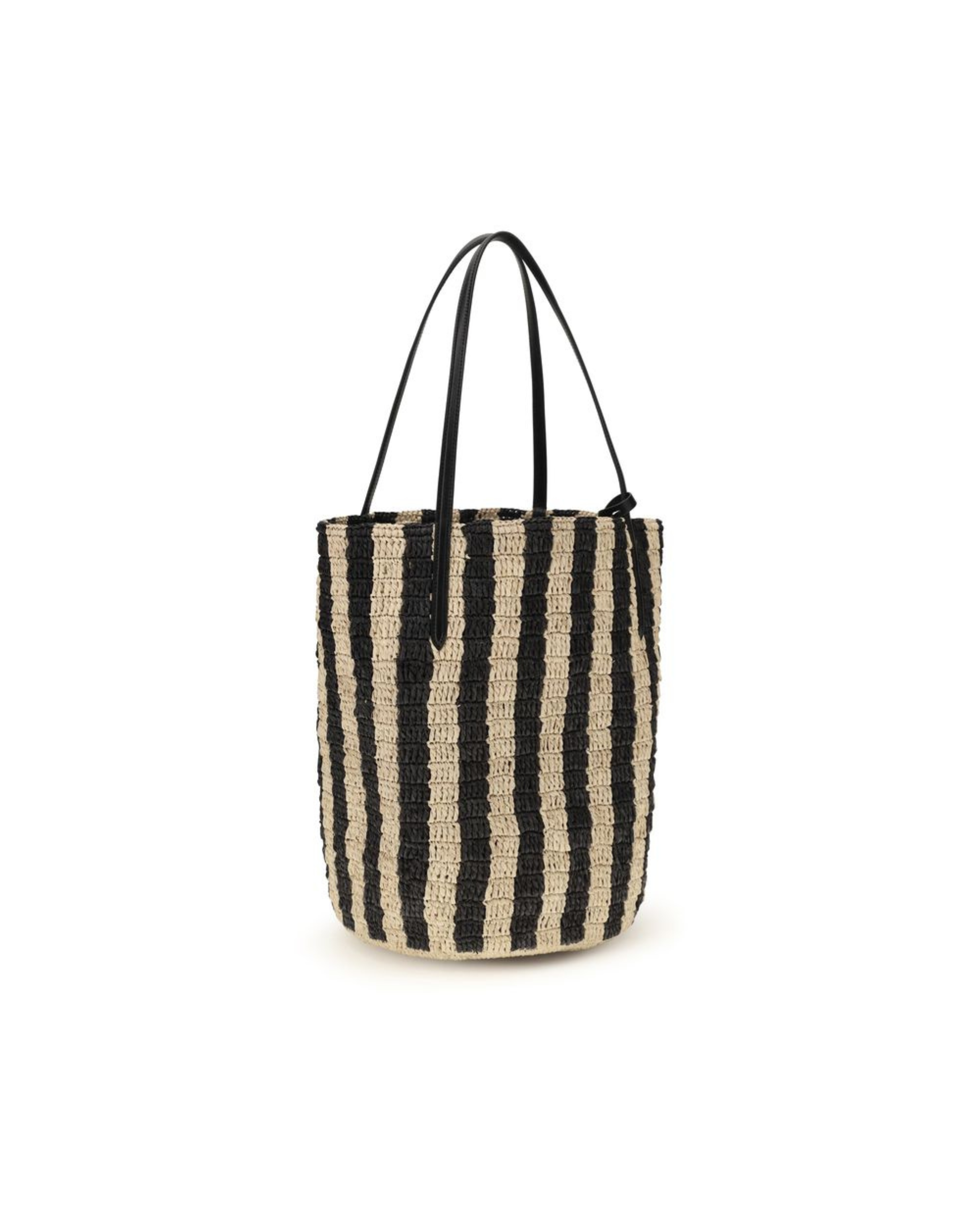 Valentino Garavani – Bucket Bag in Raffia a Righe con VLogo Signature