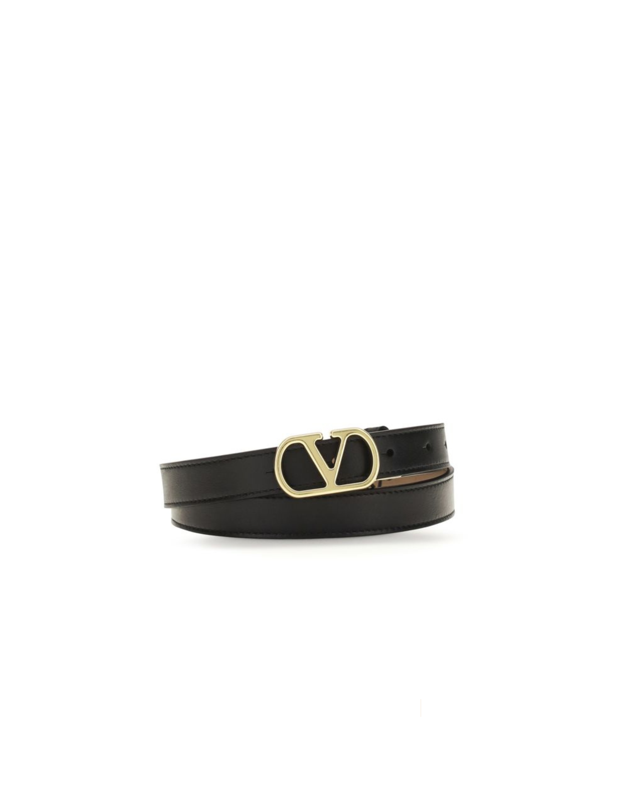 Valentino Garavani – Cintura Reversibile VLogo Signature 2 cm in Pelle Black/Brown