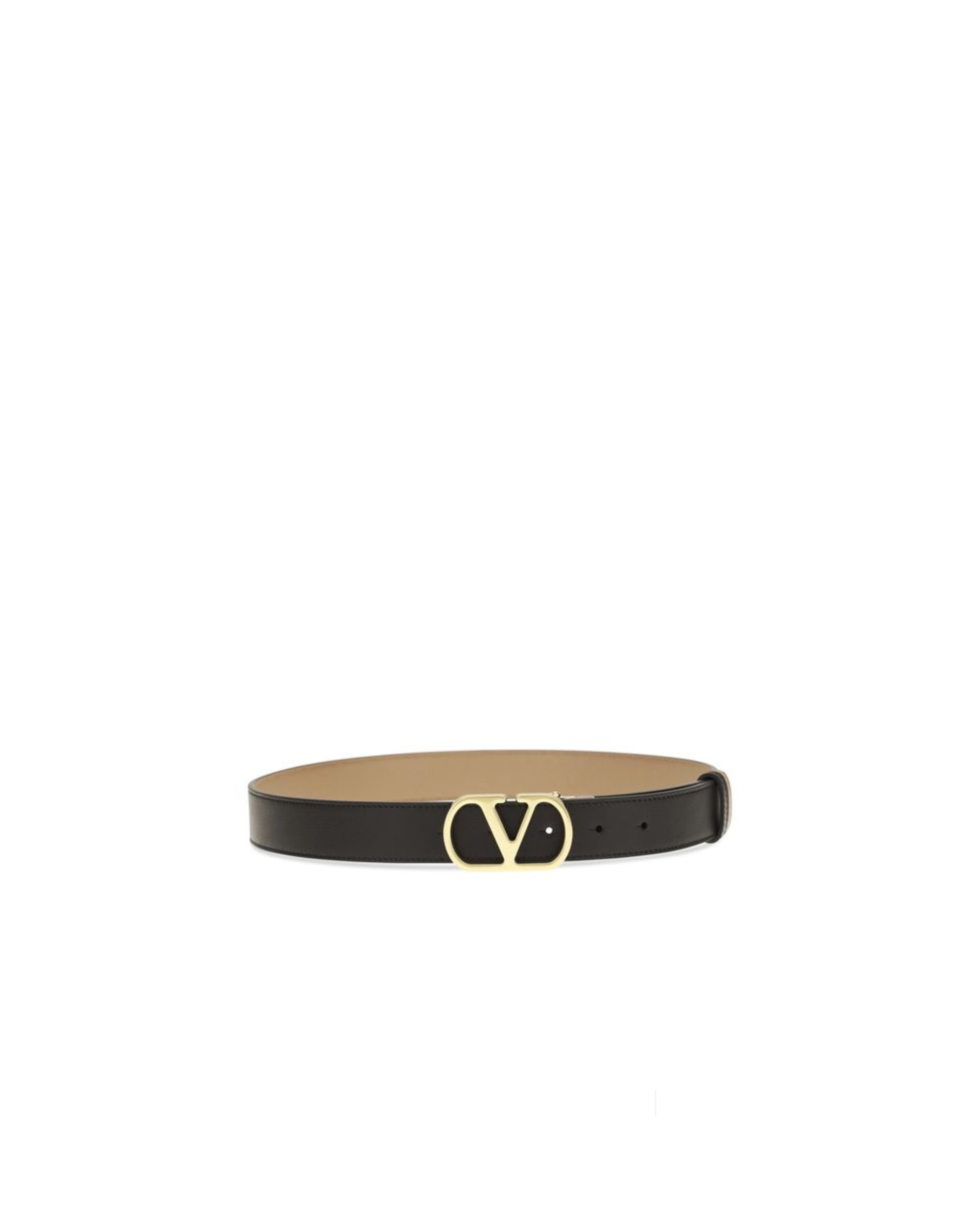 Valentino Garavani – Cintura Reversibile VLogo Signature in Pelle Black/Gold