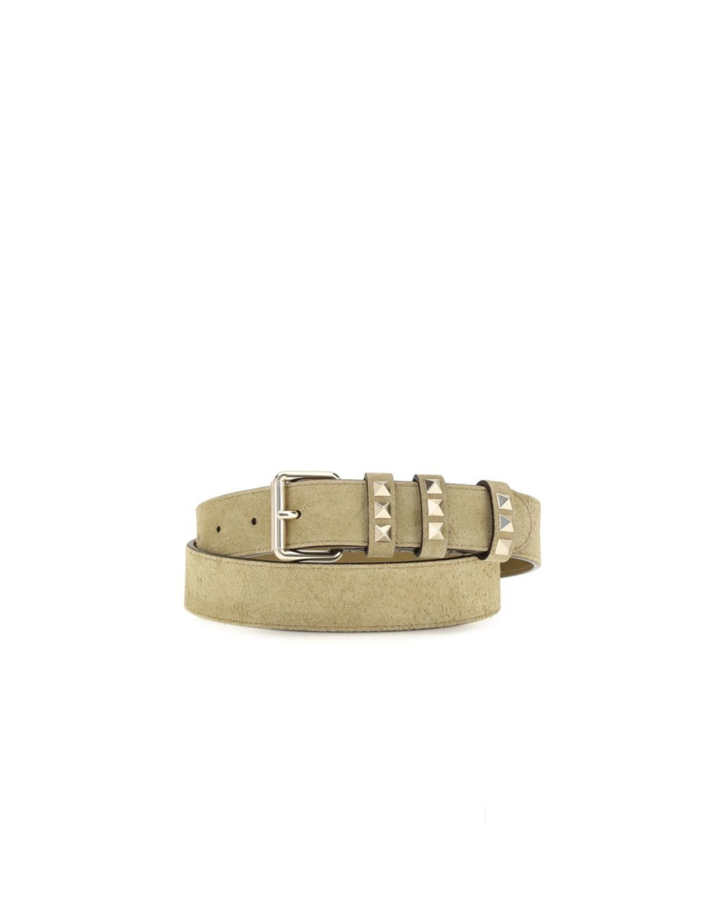 Valentino Garavani – Cintura Rockstud in Camoscio Beige