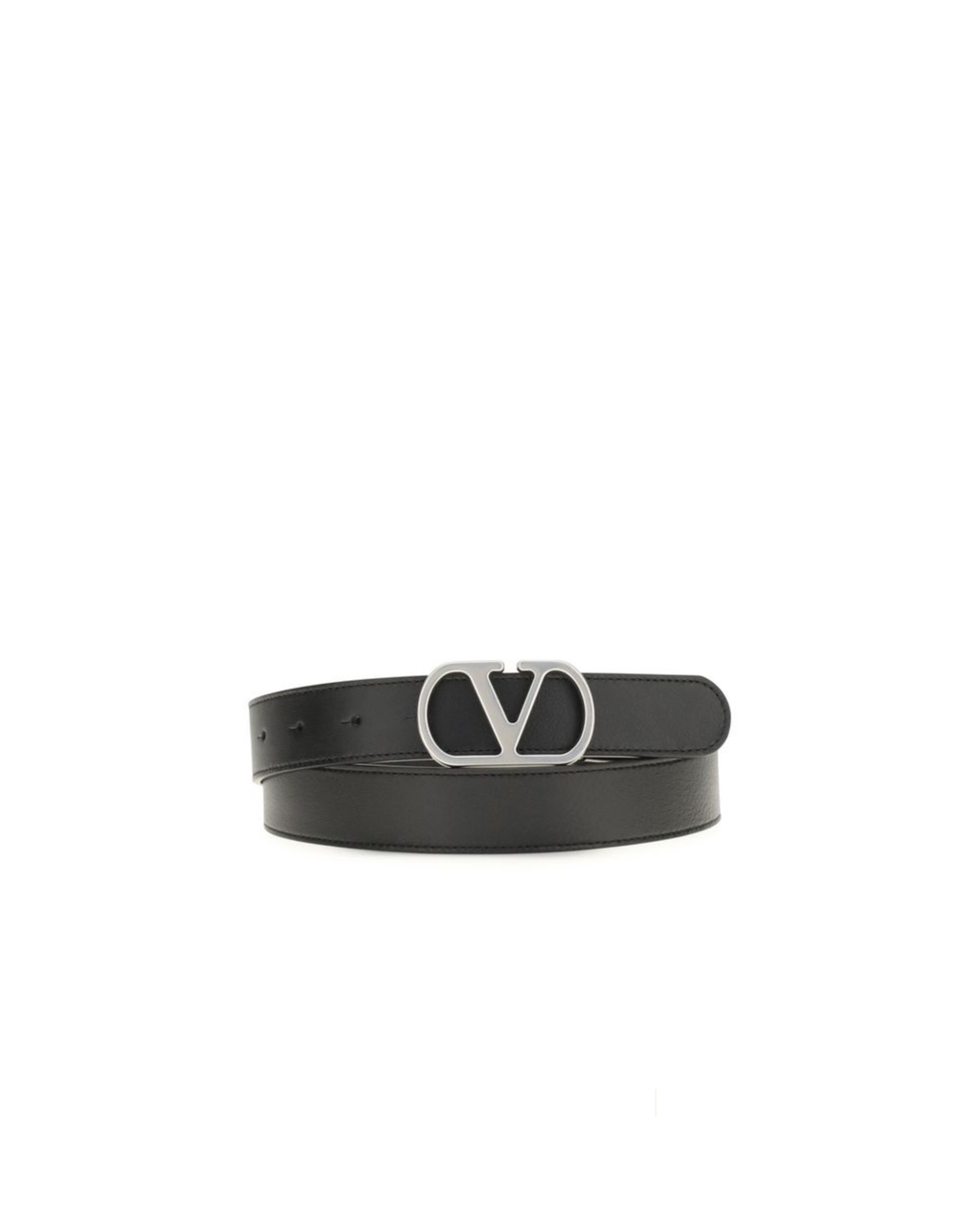 Valentino Garavani – Cintura VLogo Signature in Pelle Black/Silver