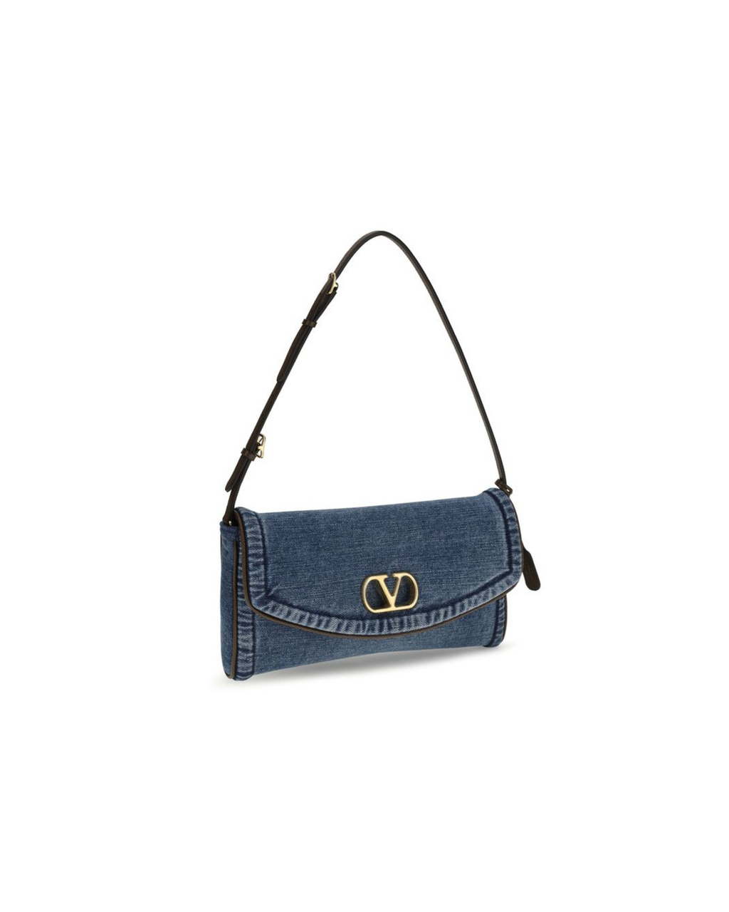 Valentino Garavani – DeVain Small Shoulder Bag in Denim con VLogo Signature