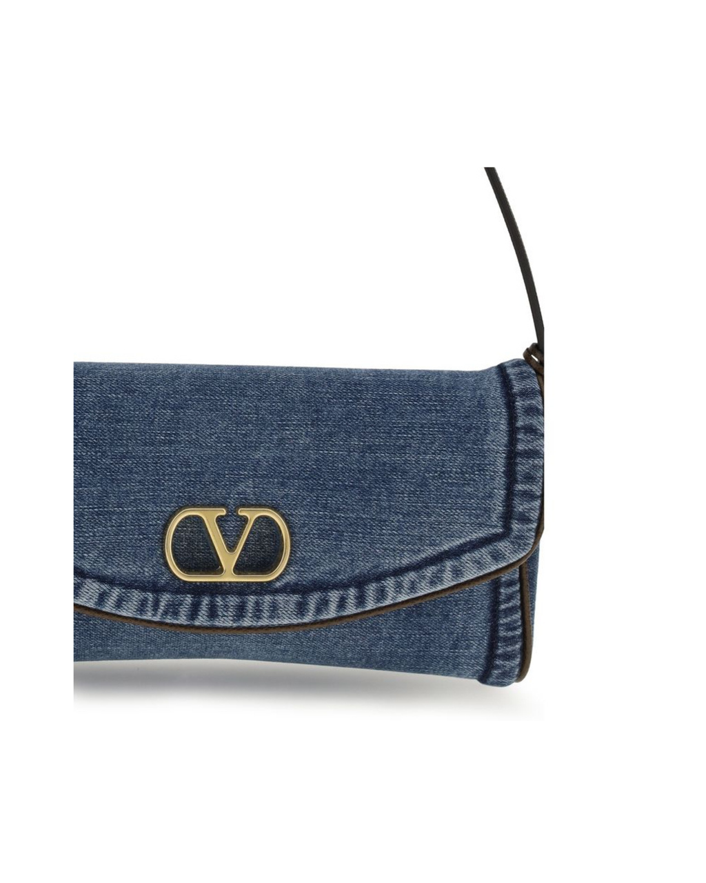 Valentino Garavani – DeVain Small Shoulder Bag in Denim con VLogo Signature