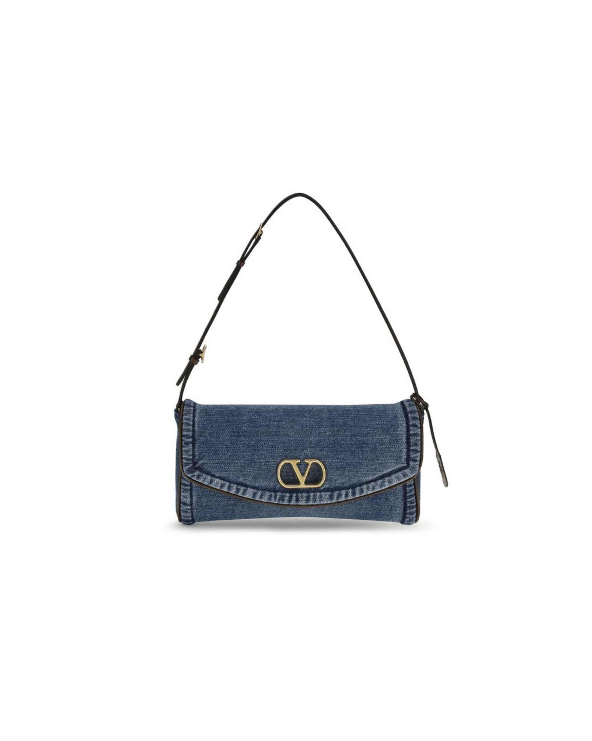 Valentino Garavani – DeVain Small Shoulder Bag in Denim con VLogo Signature