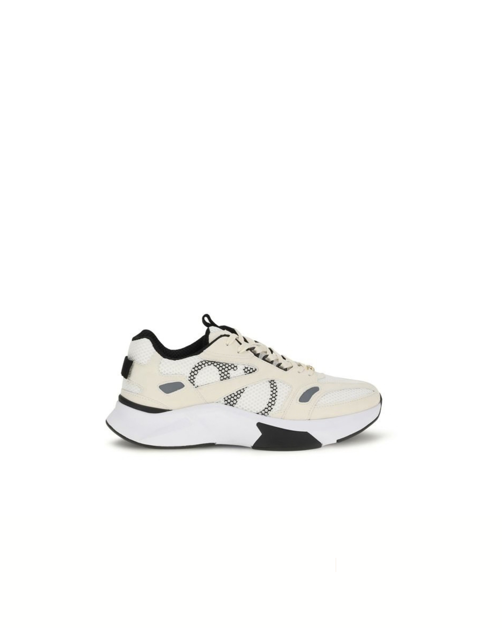 White Fabric Low Top Sneakers