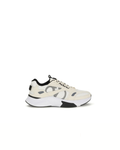White Fabric Low Top Sneakers