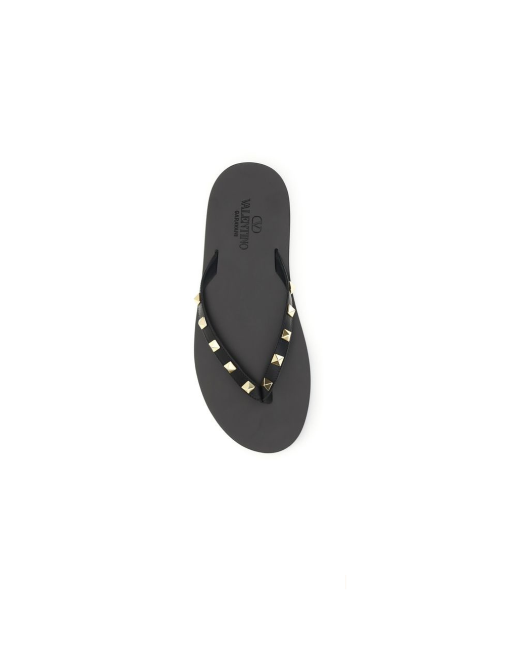 Valentino Garavani – Infradito Rockstud in Pelle di Vitello Nera