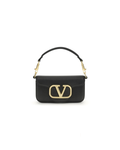 Valentino Garavani Locò Shoulder Bag in Pelle Nera con VLogo Signature