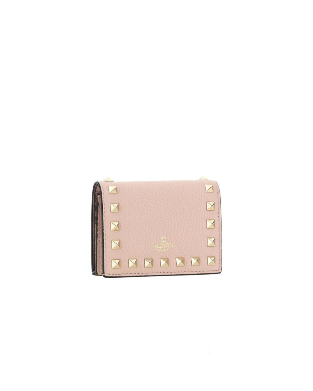 Valentino Garavani – Portafoglio Rockstud in Pelle di Vitello Cipria