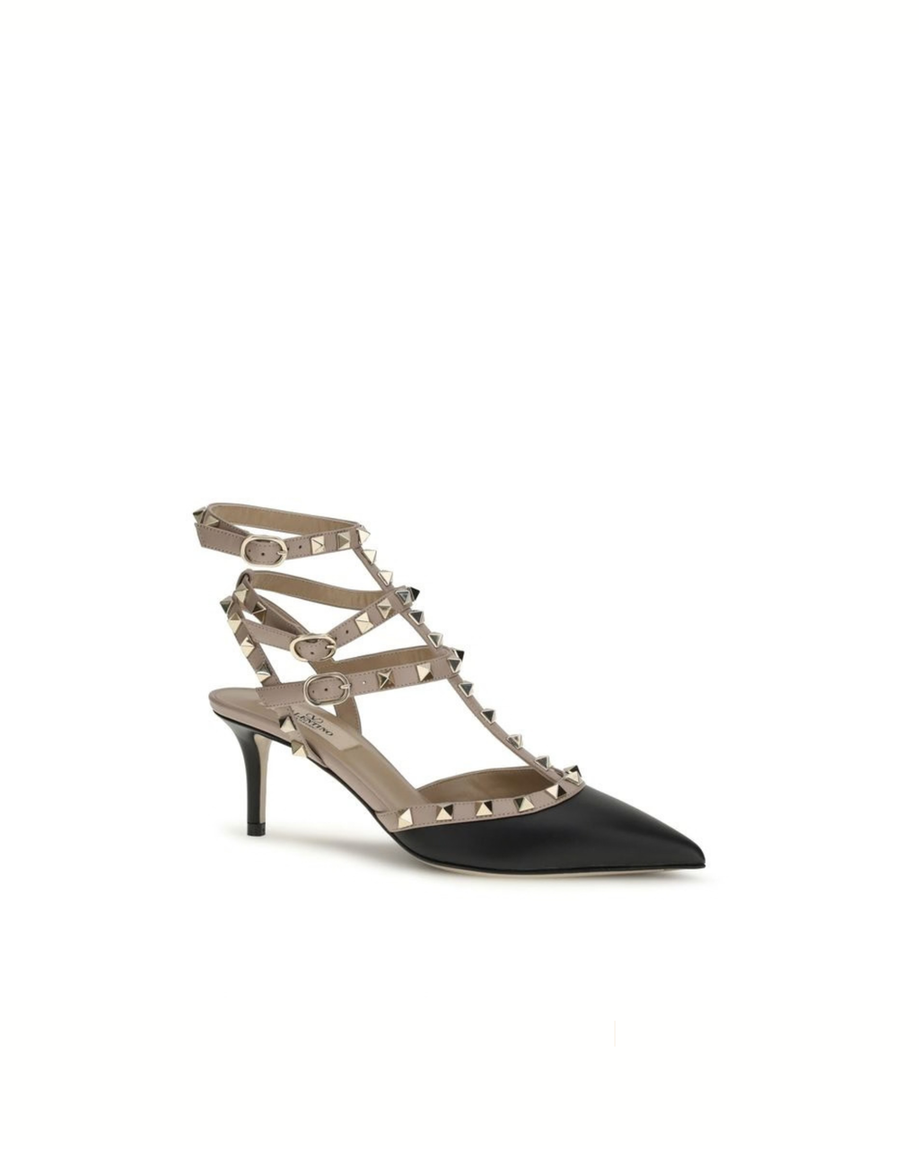 Valentino Garavani - Rockstud Ankle Strap Pumps 65 in Pelle Nera