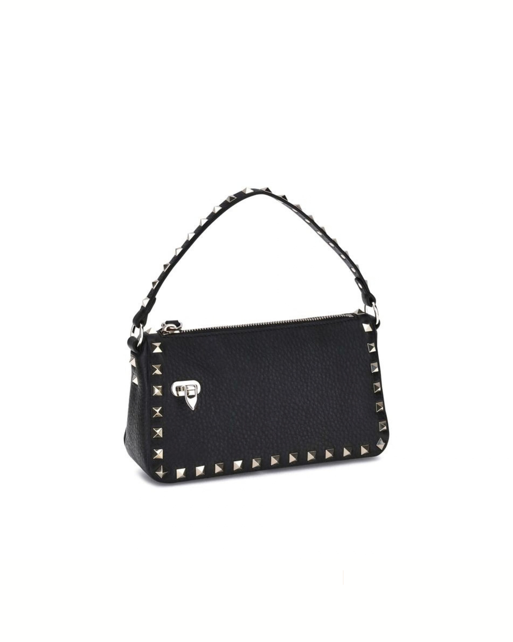 Valentino Garavani - Rockstud Borsa a Spalla Nera in Pelle