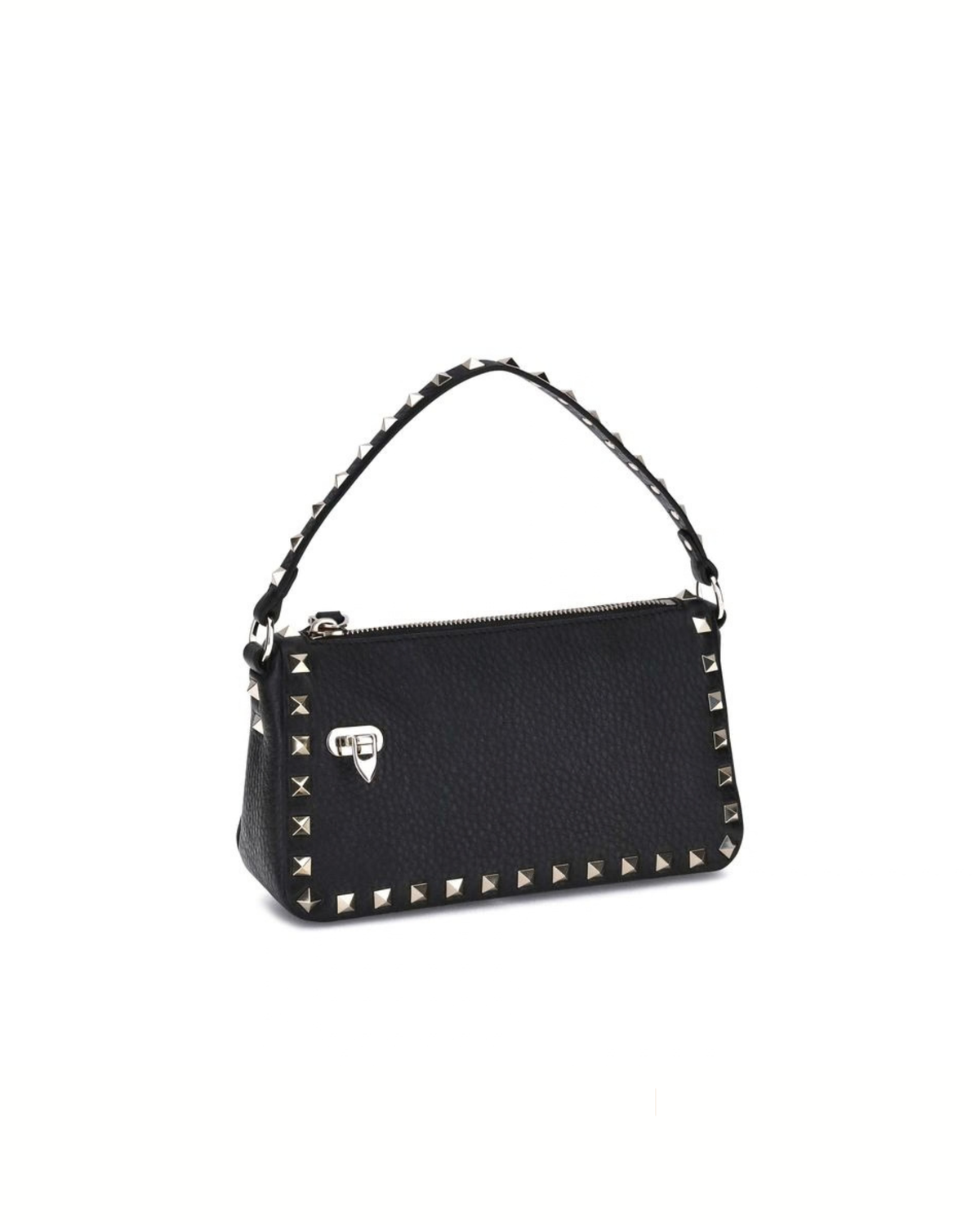 Valentino Garavani - Rockstud Borsa a Spalla Nera in Pelle