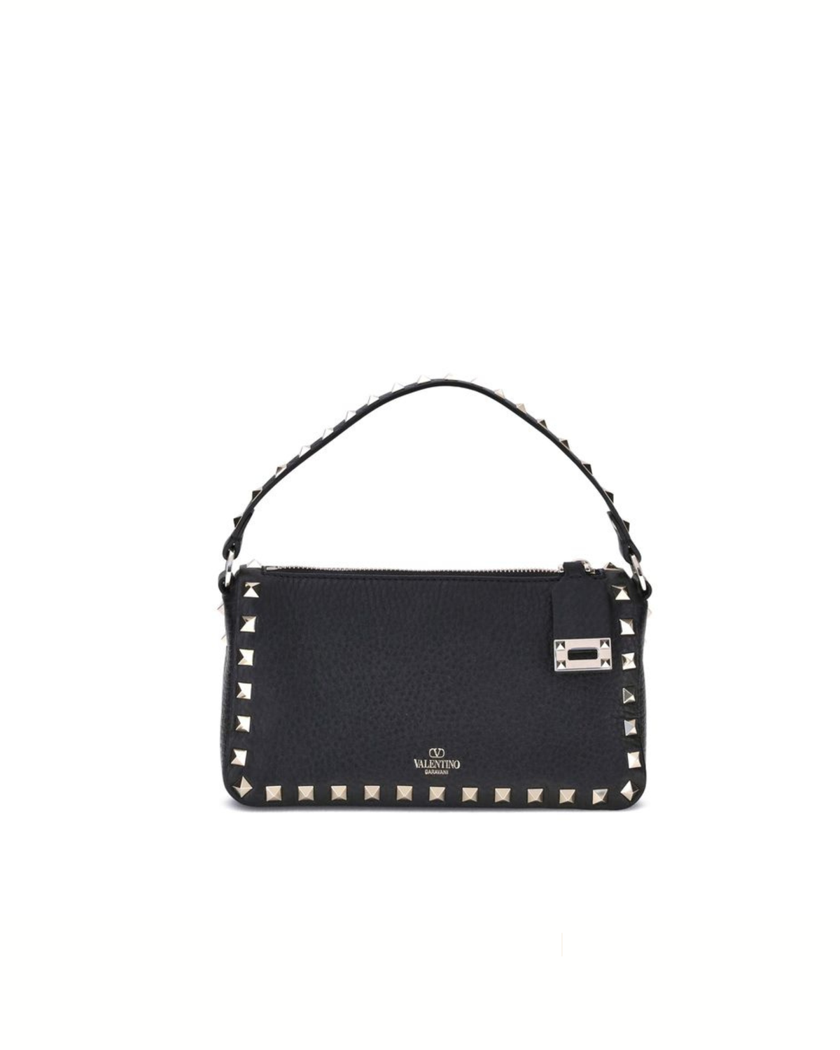 Valentino Garavani - Rockstud Borsa a Spalla Nera in Pelle